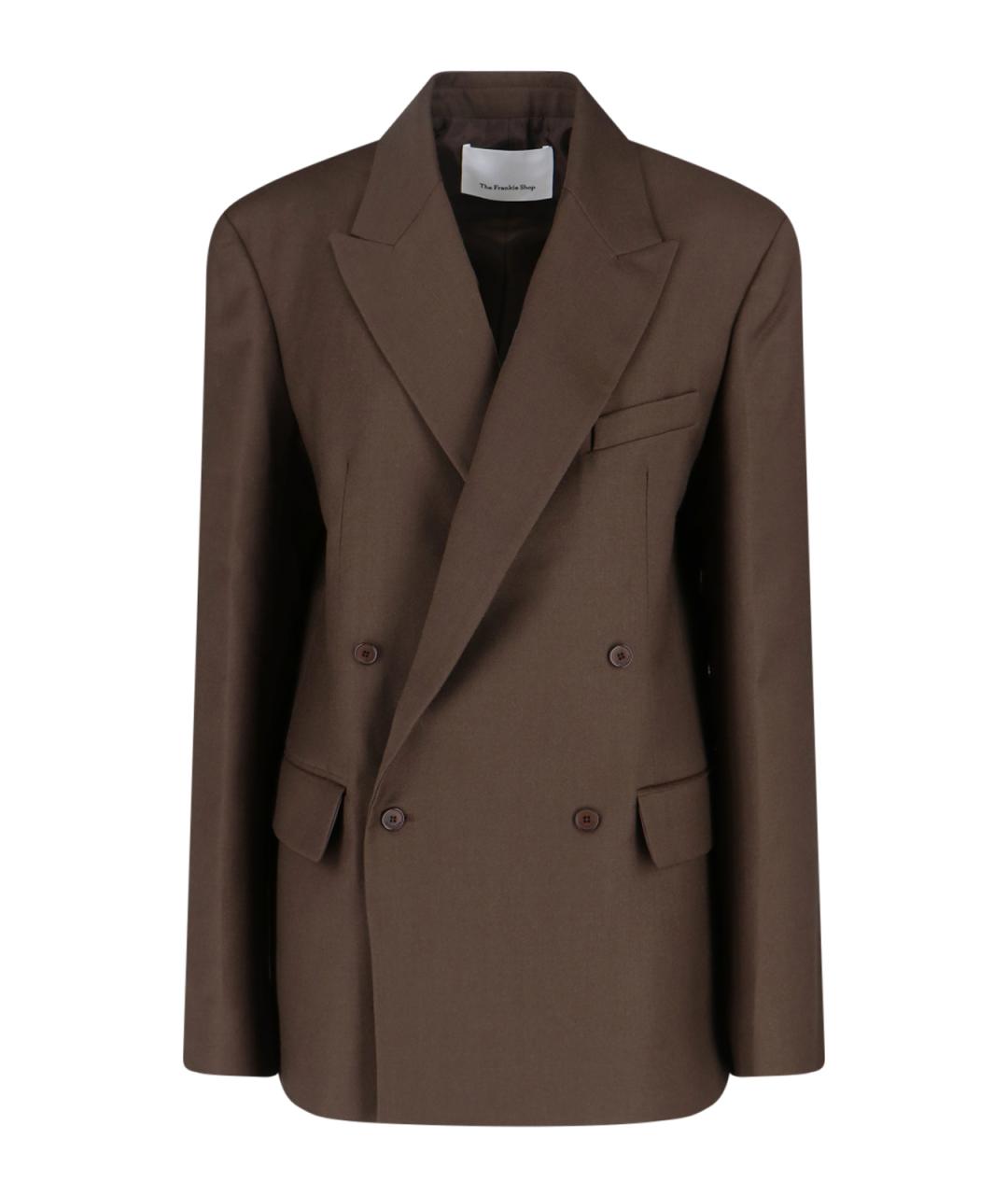 THE FRANKIE SHOP Коричневый шерстяной жакет/пиджак, фото 1