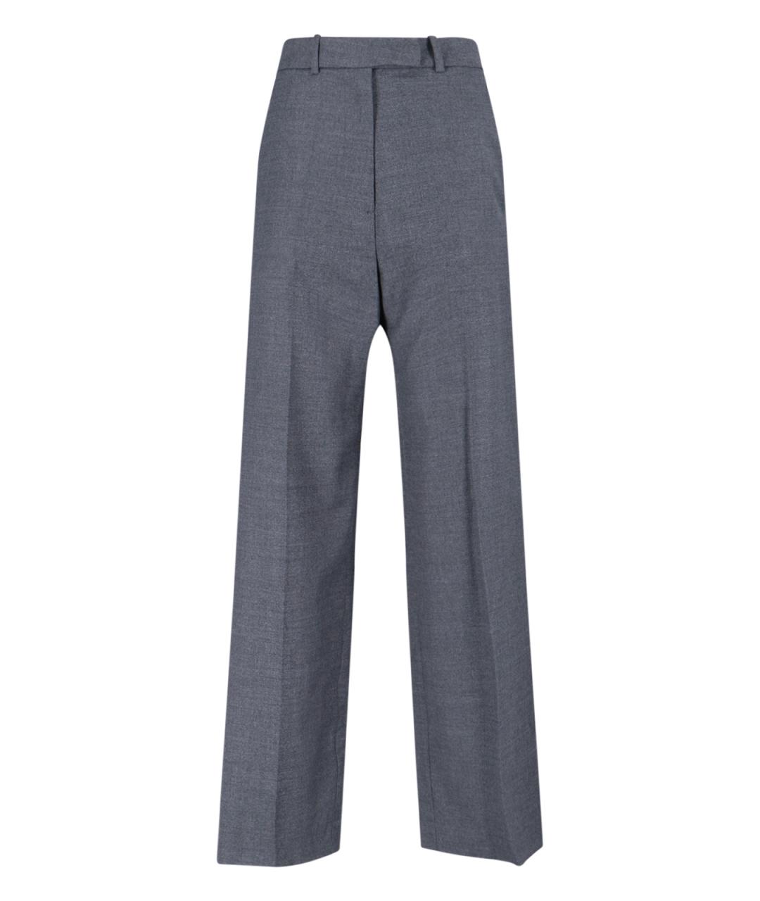 THE FRANKIE SHOP Серые шерстяные прямые брюки, фото 1