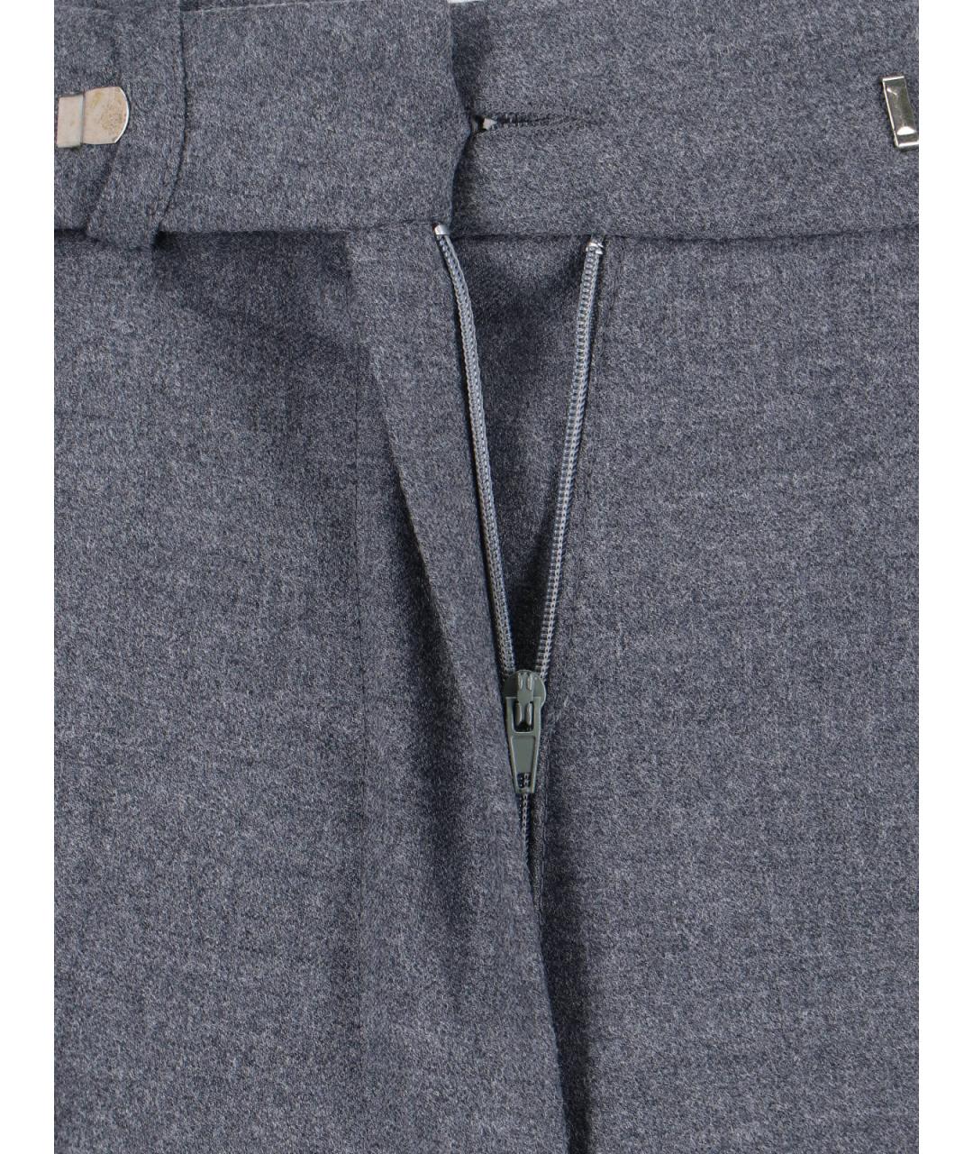 THE FRANKIE SHOP Серые шерстяные прямые брюки, фото 5