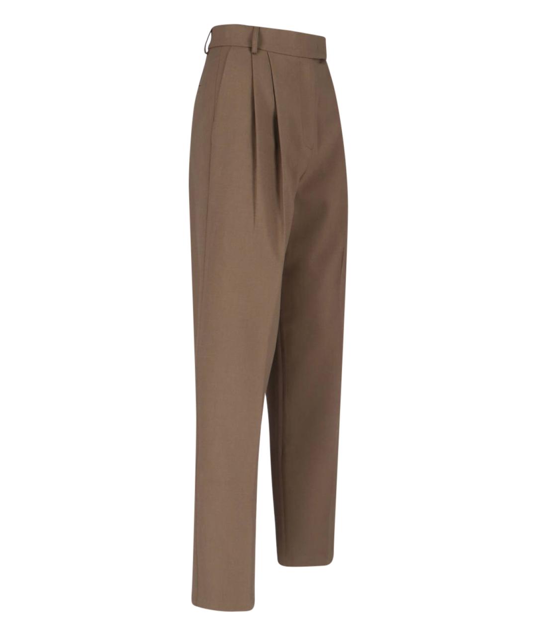 THE FRANKIE SHOP Коричневые прямые брюки, фото 3