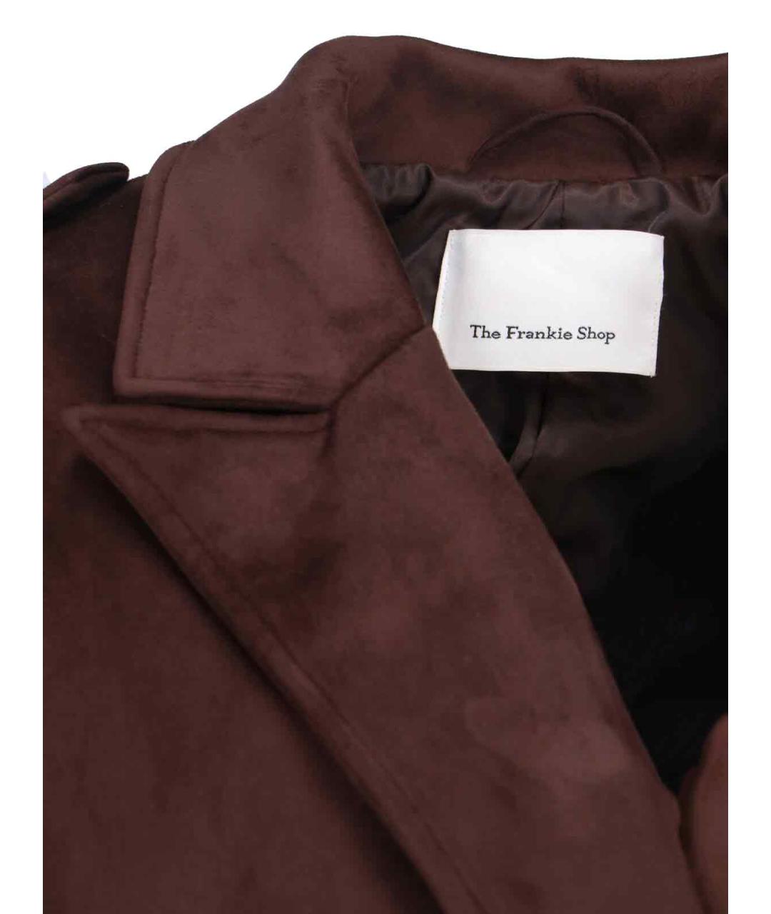 THE FRANKIE SHOP Коричневый полиэстеровый тренч/плащ, фото 5