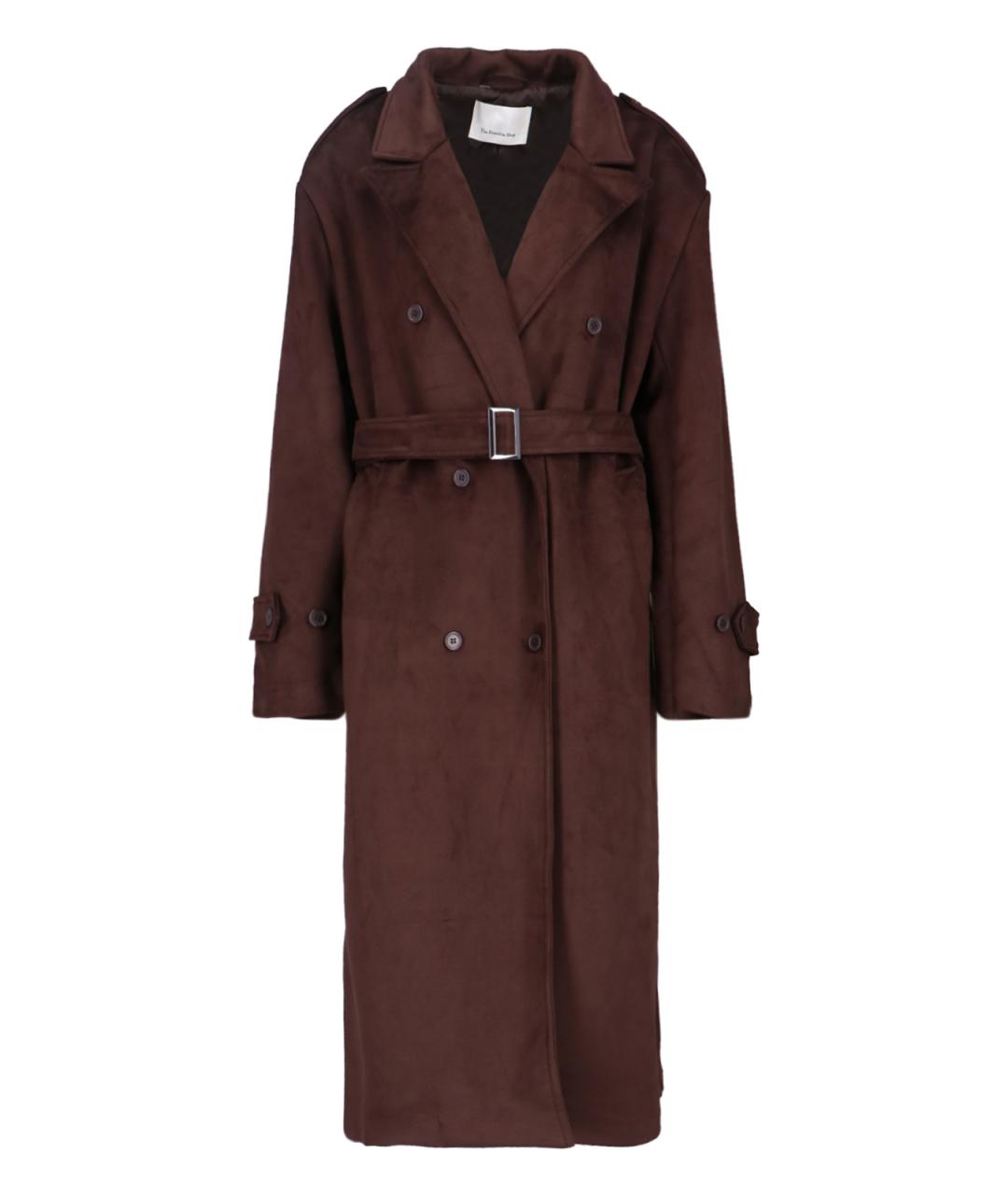 THE FRANKIE SHOP Коричневый полиэстеровый тренч/плащ, фото 3