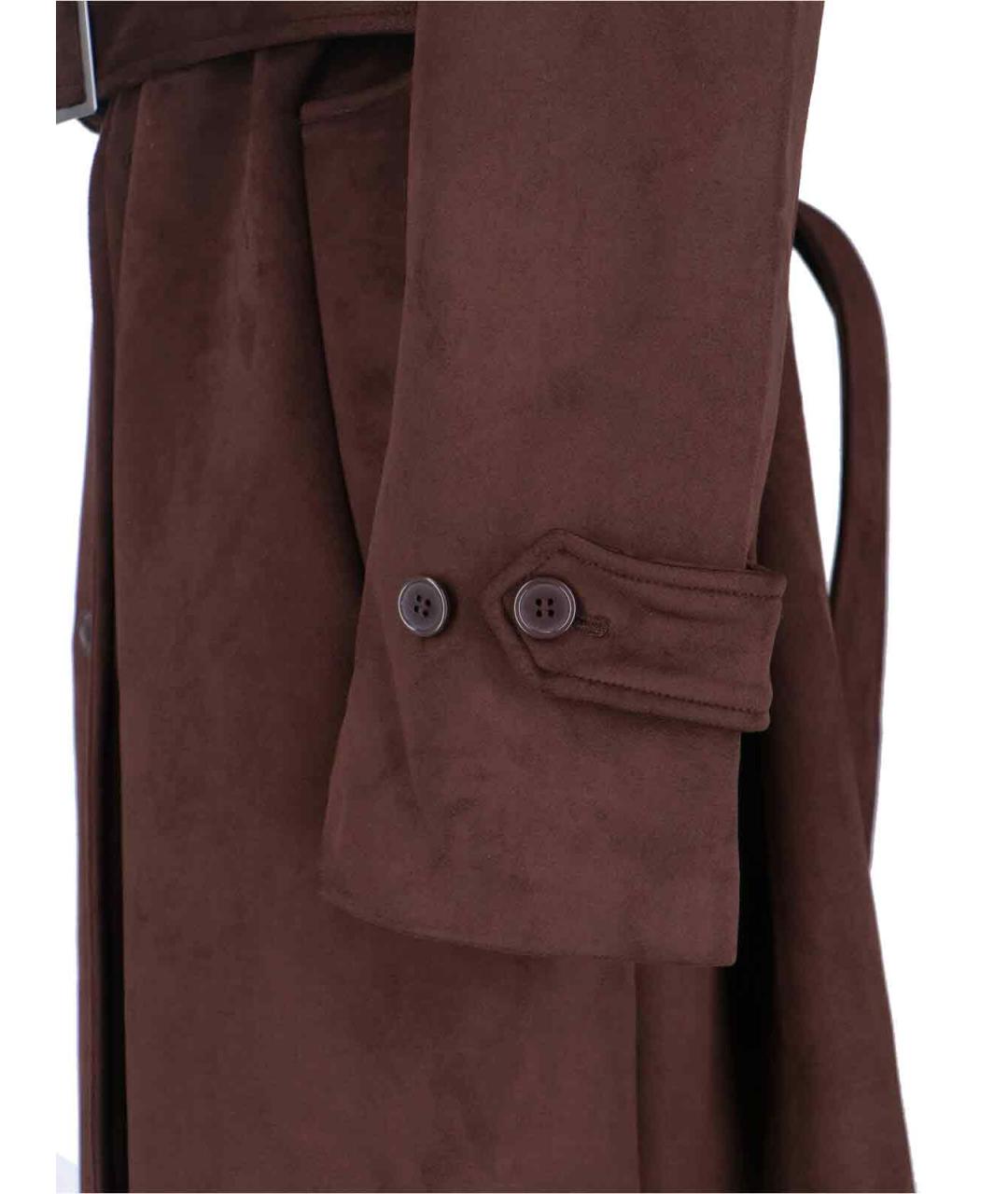 THE FRANKIE SHOP Коричневый полиэстеровый тренч/плащ, фото 4