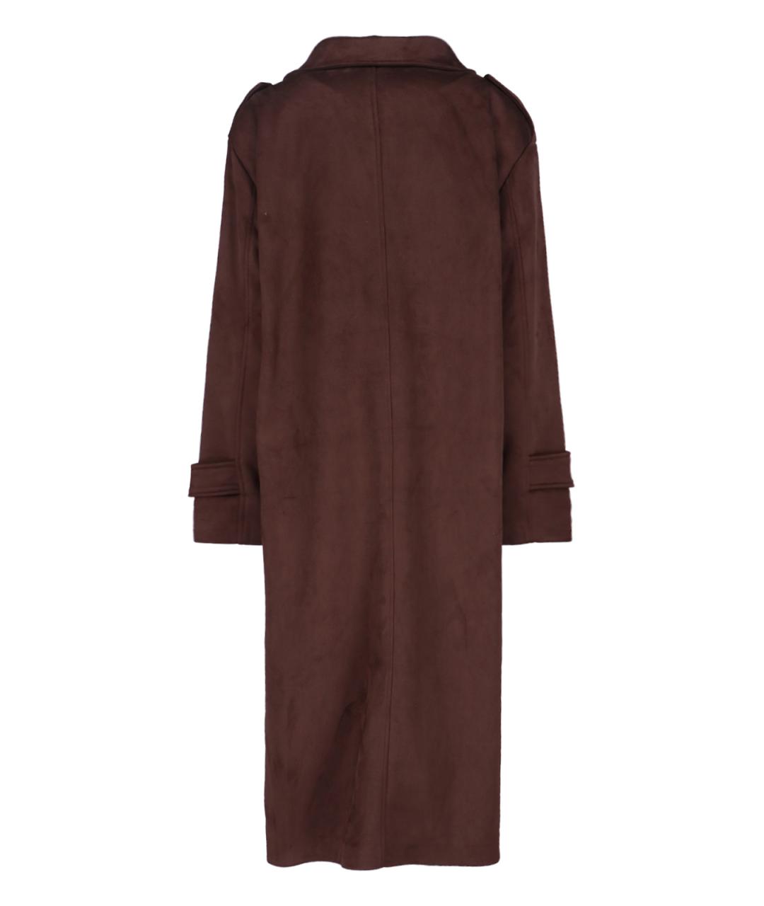 THE FRANKIE SHOP Коричневый полиэстеровый тренч/плащ, фото 2
