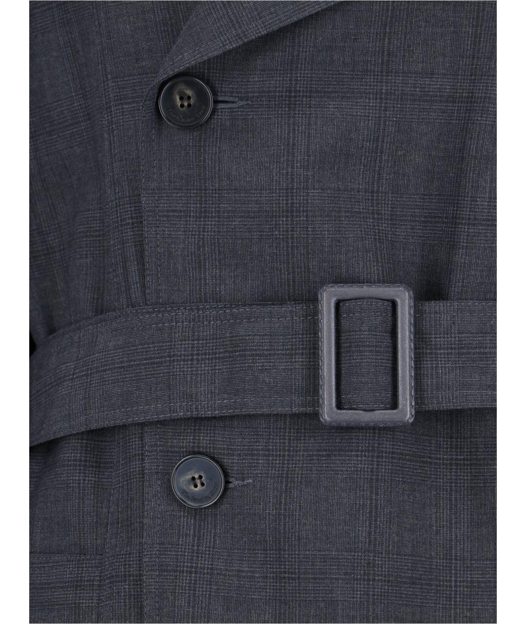 THE FRANKIE SHOP Серый шерстяной тренч/плащ, фото 4