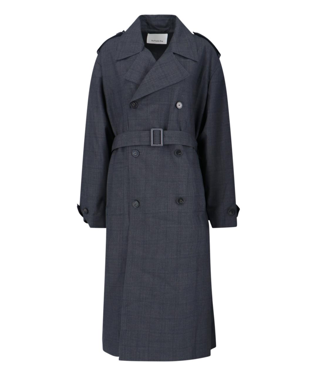 THE FRANKIE SHOP Серый шерстяной тренч/плащ, фото 3