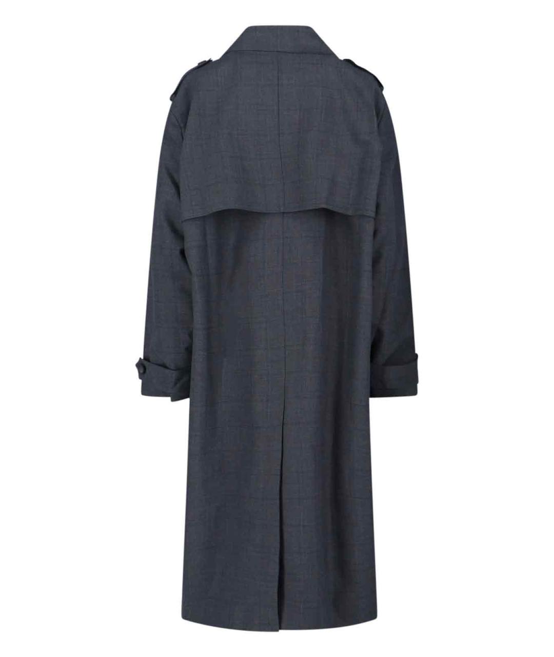 THE FRANKIE SHOP Серый шерстяной тренч/плащ, фото 2