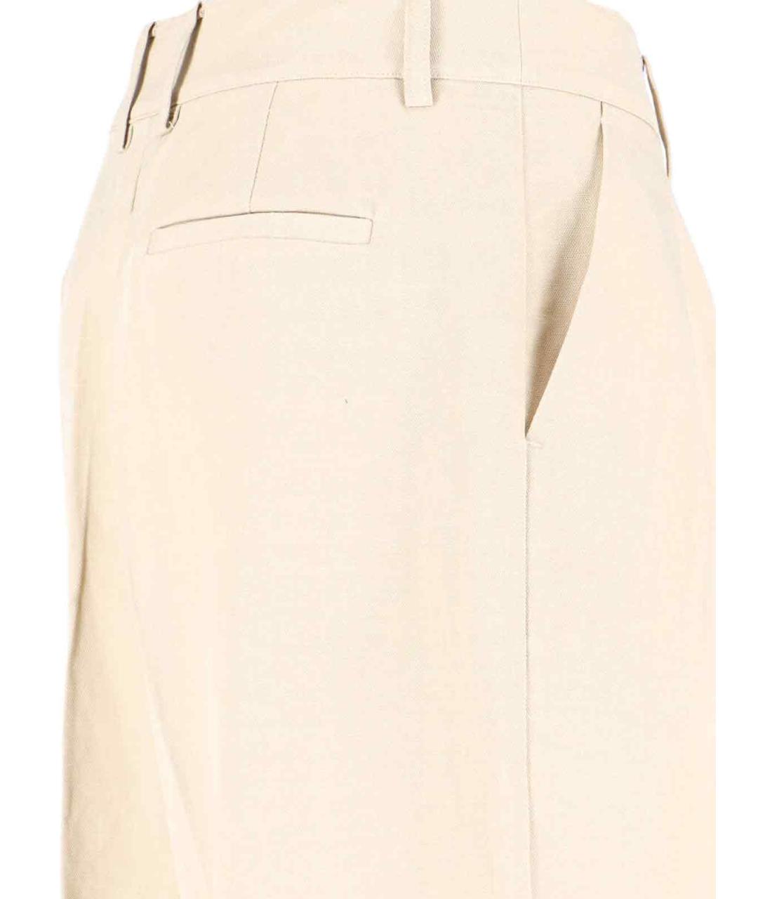 THE FRANKIE SHOP Бежевые льняные прямые брюки, фото 4