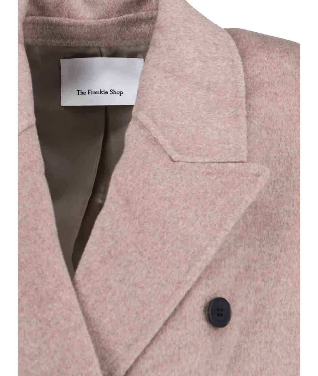 THE FRANKIE SHOP Бежевое шерстяное пальто, фото 4