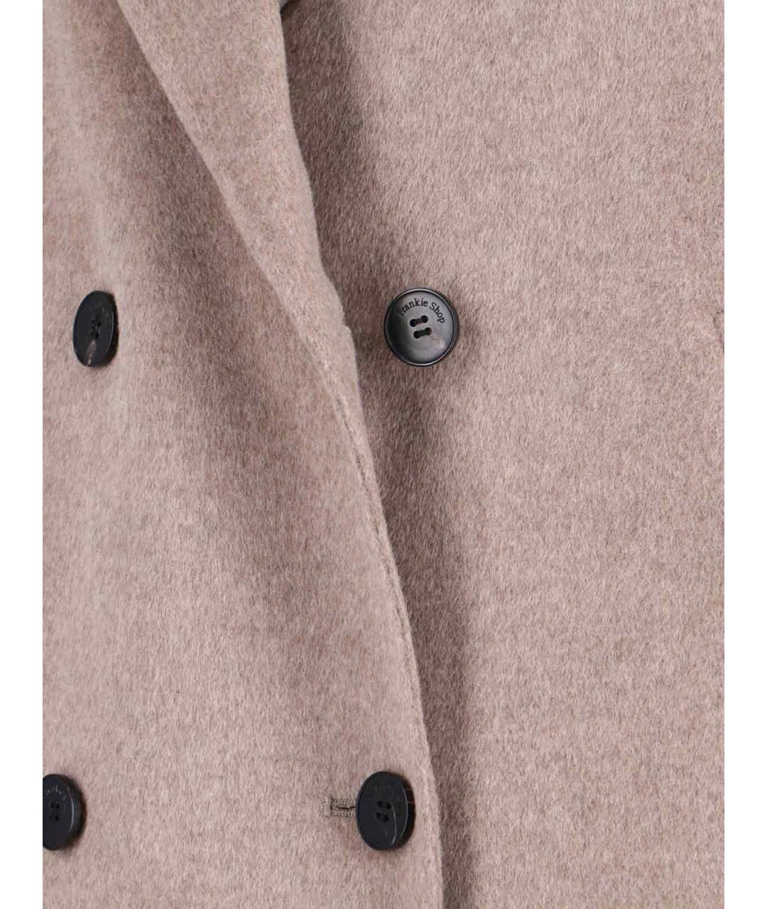 THE FRANKIE SHOP Бежевое шерстяное пальто, фото 5