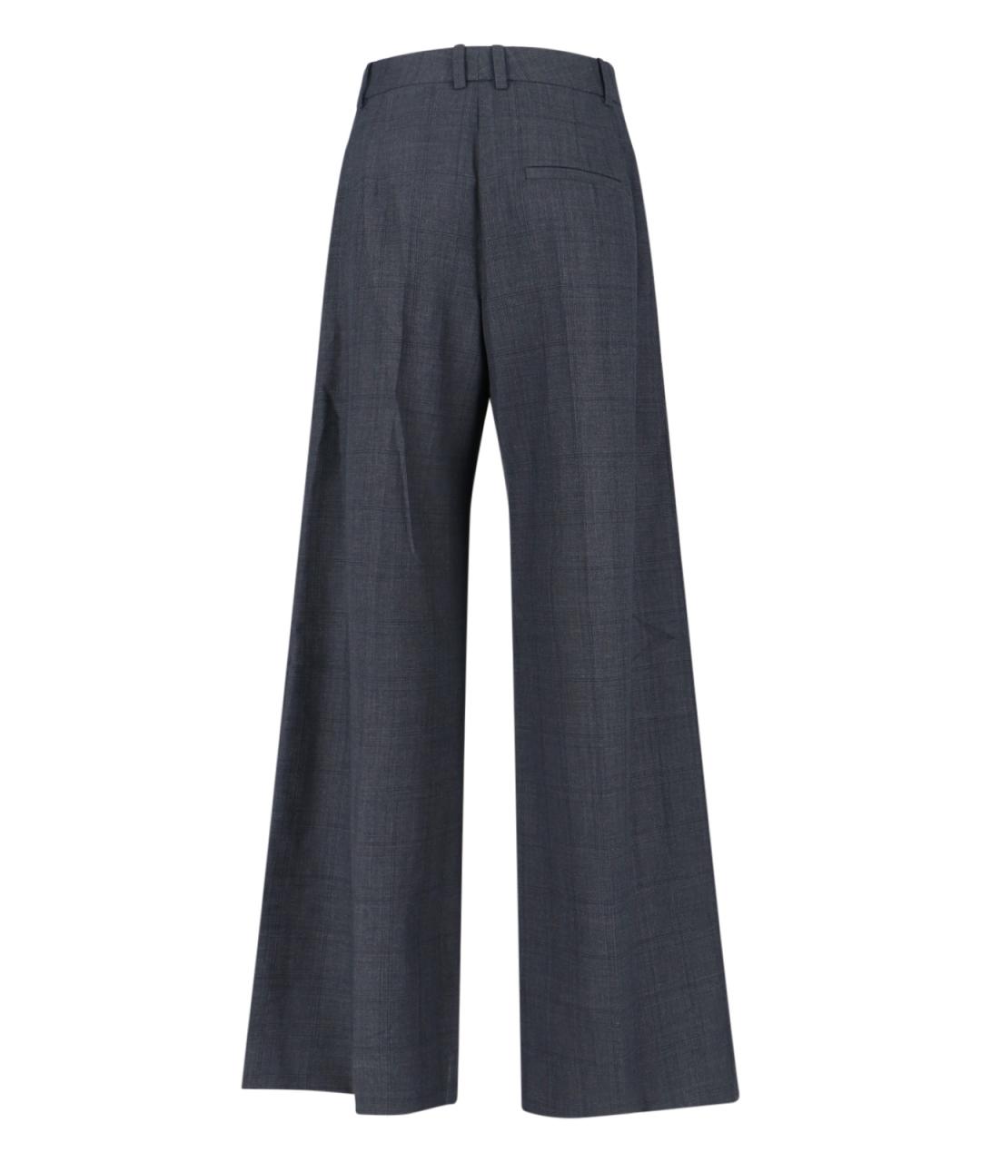 THE FRANKIE SHOP Серые шерстяные прямые брюки, фото 2