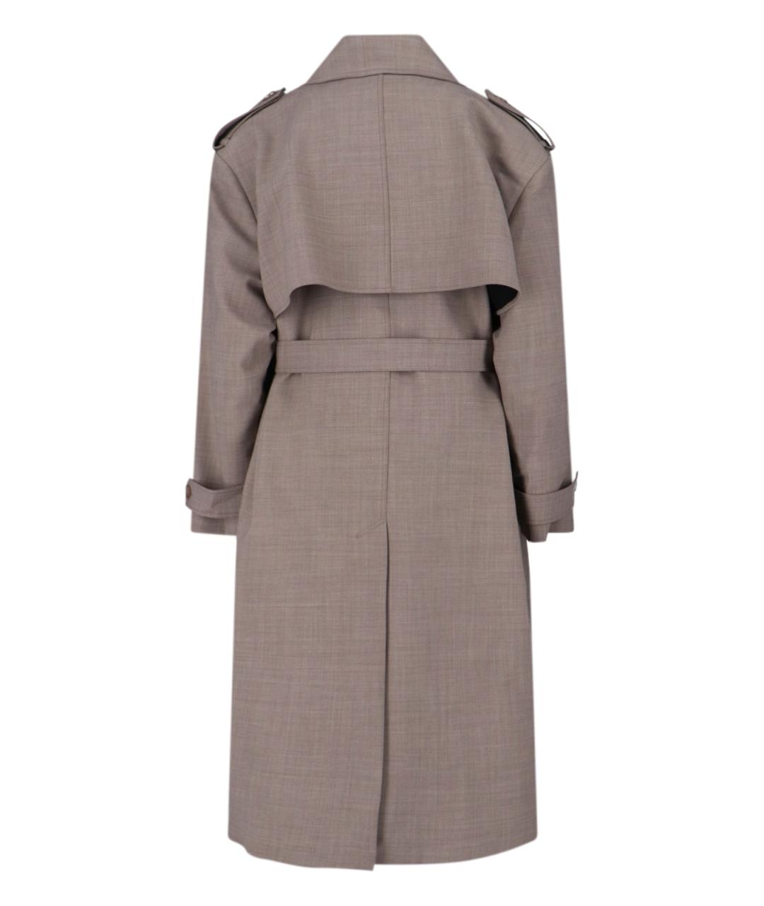 THE FRANKIE SHOP Серый шерстяной тренч/плащ, фото 2