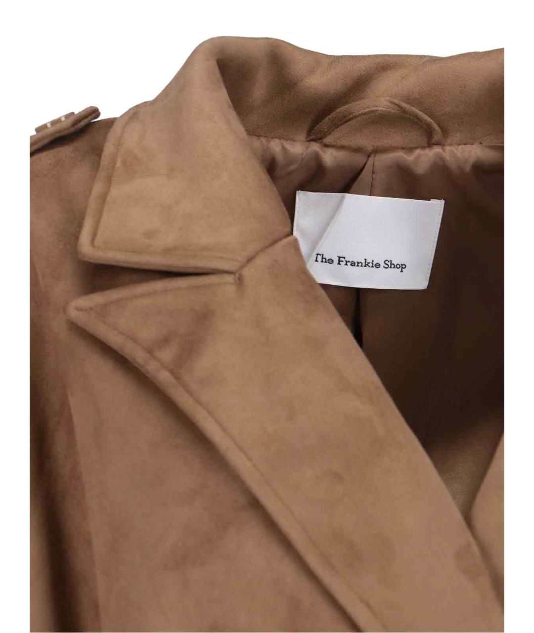 THE FRANKIE SHOP Коричневый полиэстеровый тренч/плащ, фото 5