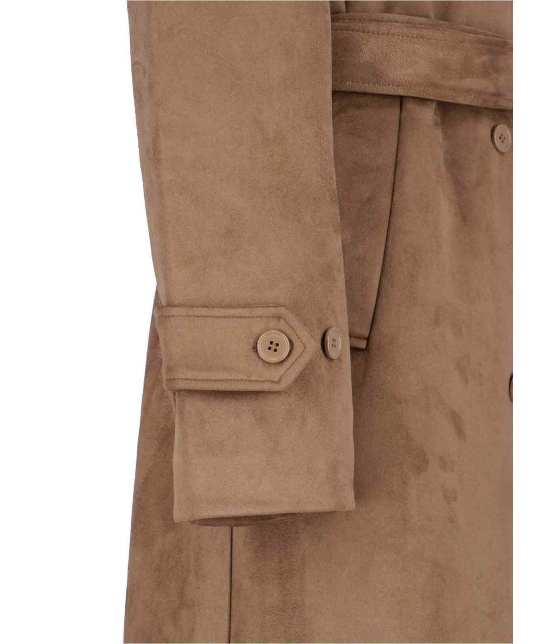 THE FRANKIE SHOP Коричневый полиэстеровый тренч/плащ, фото 4