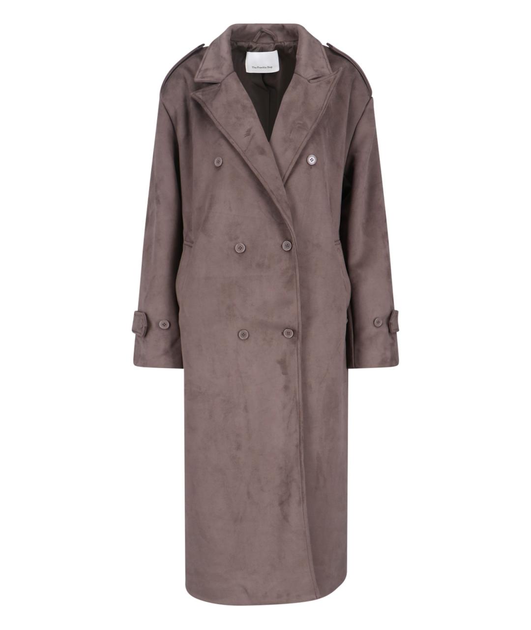 THE FRANKIE SHOP Серый полиэстеровый тренч/плащ, фото 1