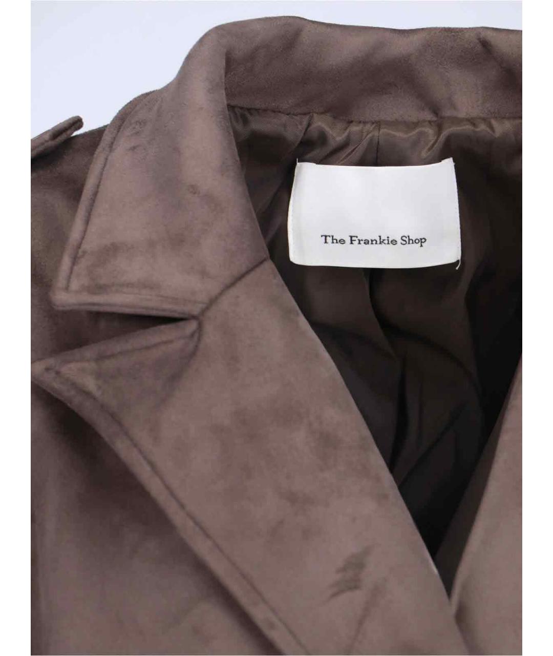 THE FRANKIE SHOP Серый полиэстеровый тренч/плащ, фото 5