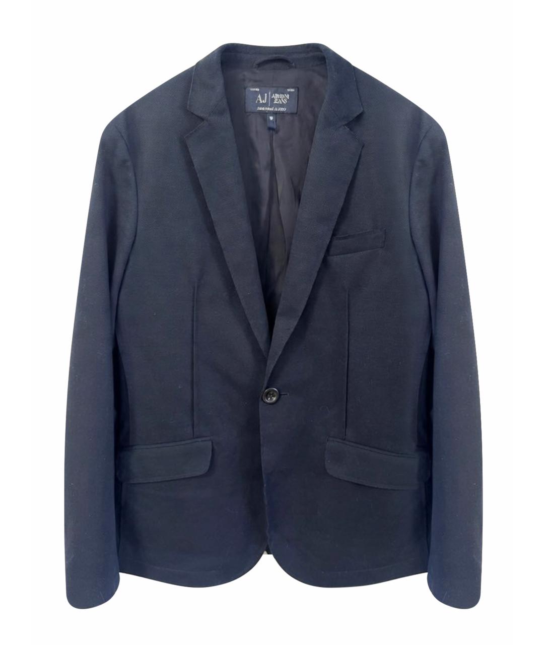 ARMANI JEANS Темно-синий полиэстеровый пиджак, фото 1