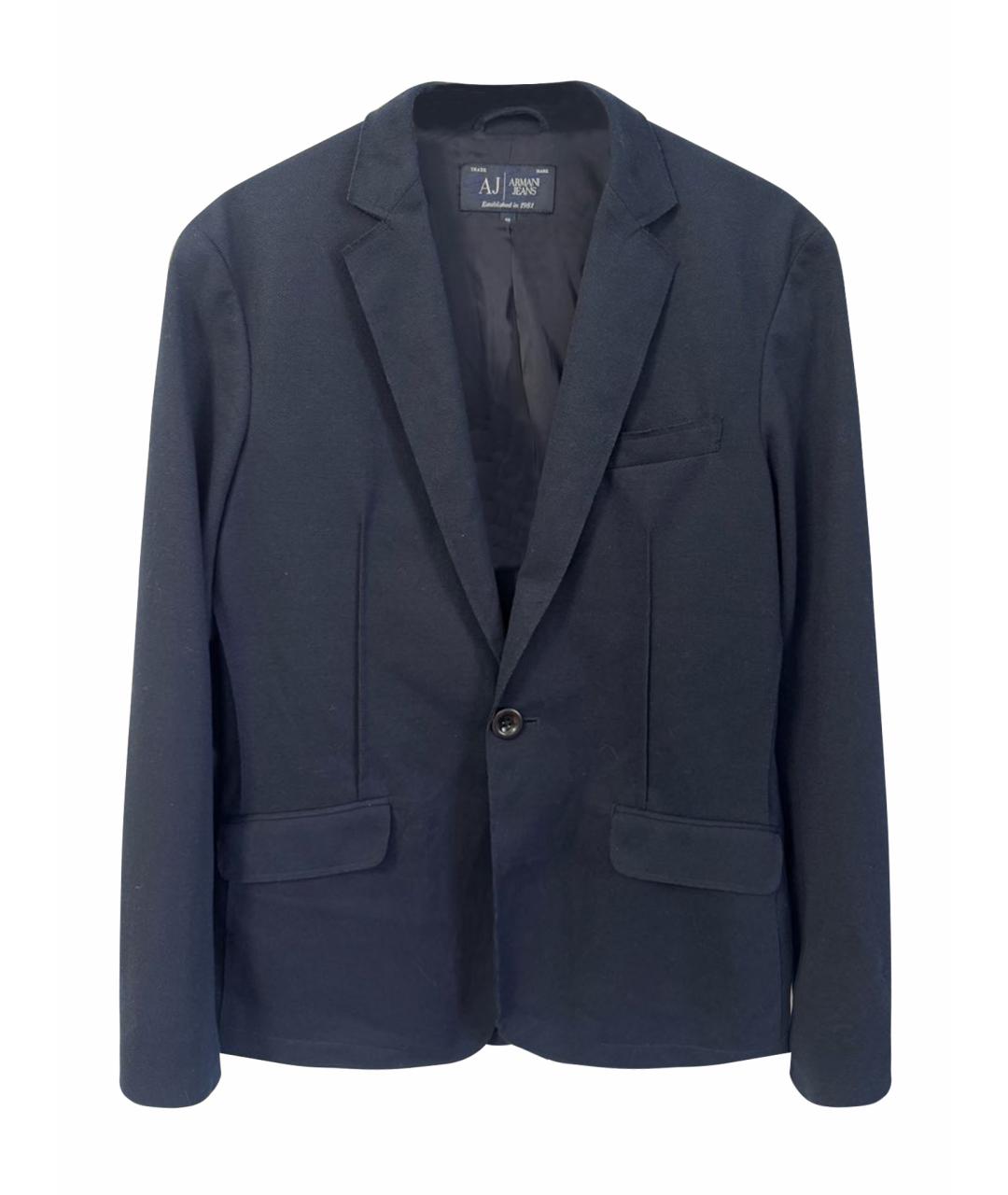 ARMANI JEANS Темно-синий полиэстеровый пиджак, фото 8
