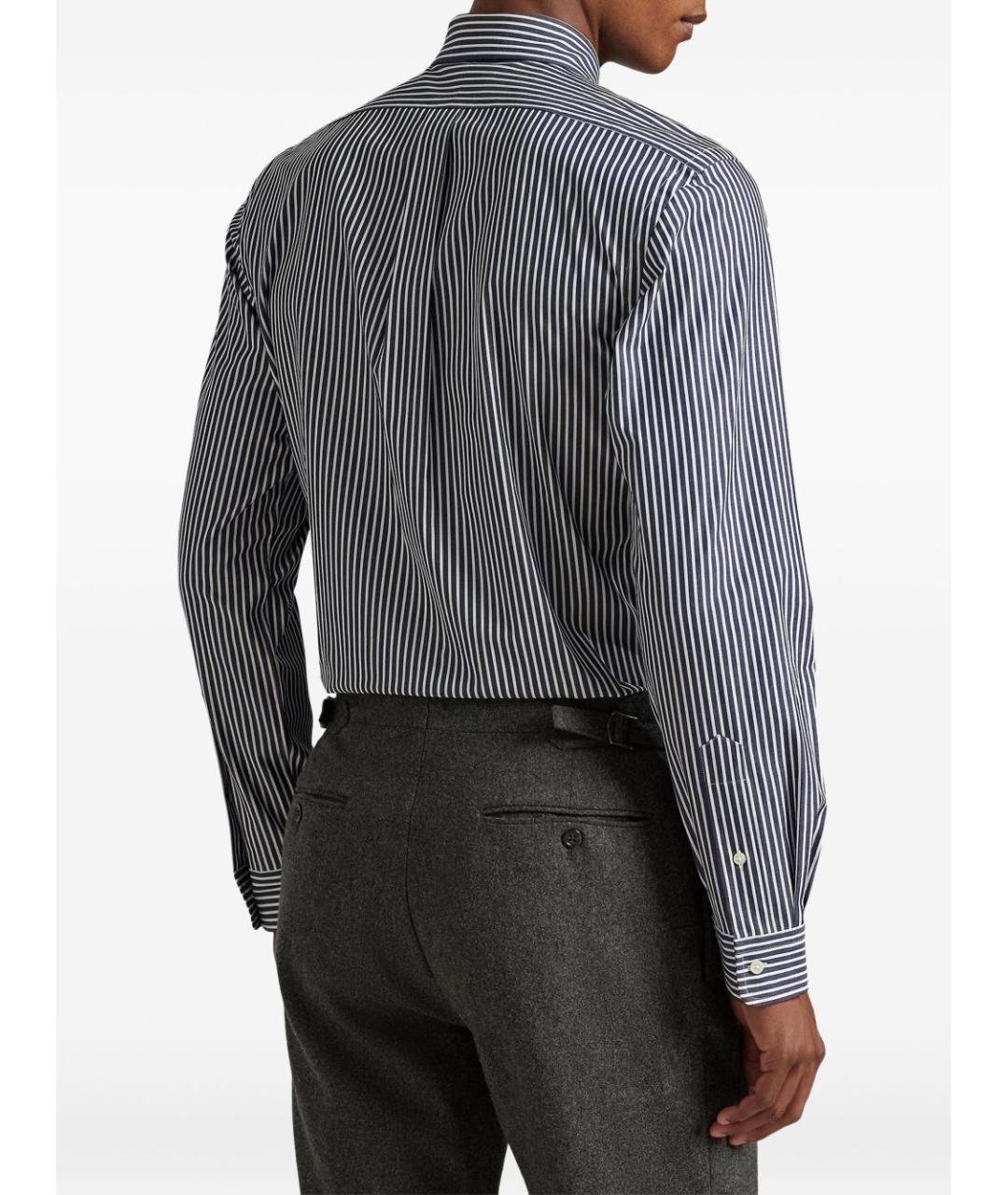 POLO RALPH LAUREN Темно-синяя хлопковая классическая рубашка, фото 4