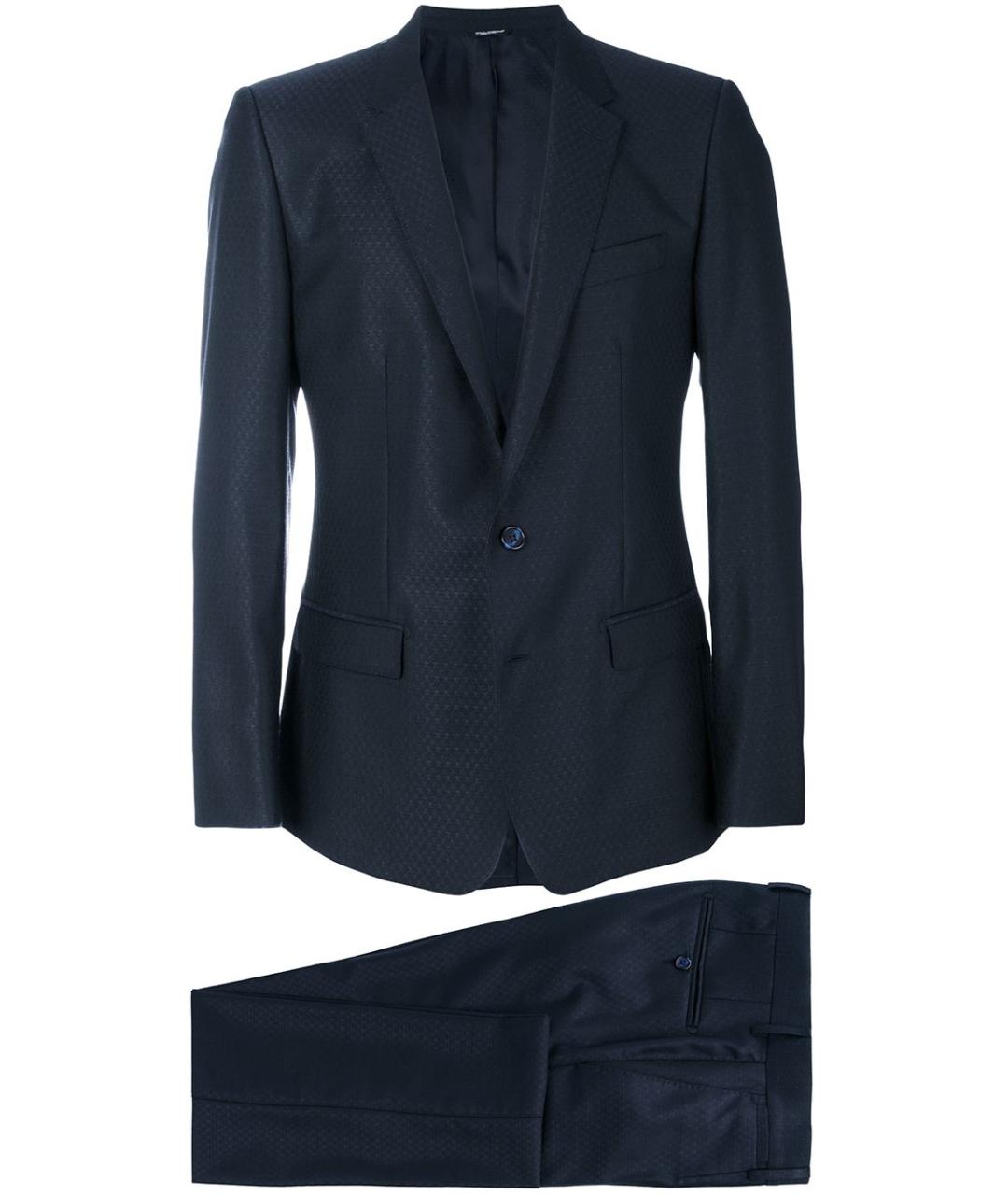DOLCE&GABBANA Темно-синий классический костюм, фото 1