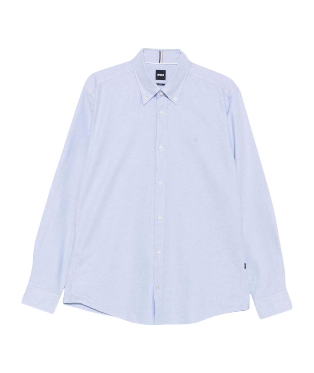 HUGO BOSS Голубая хлопковая классическая рубашка, фото 1