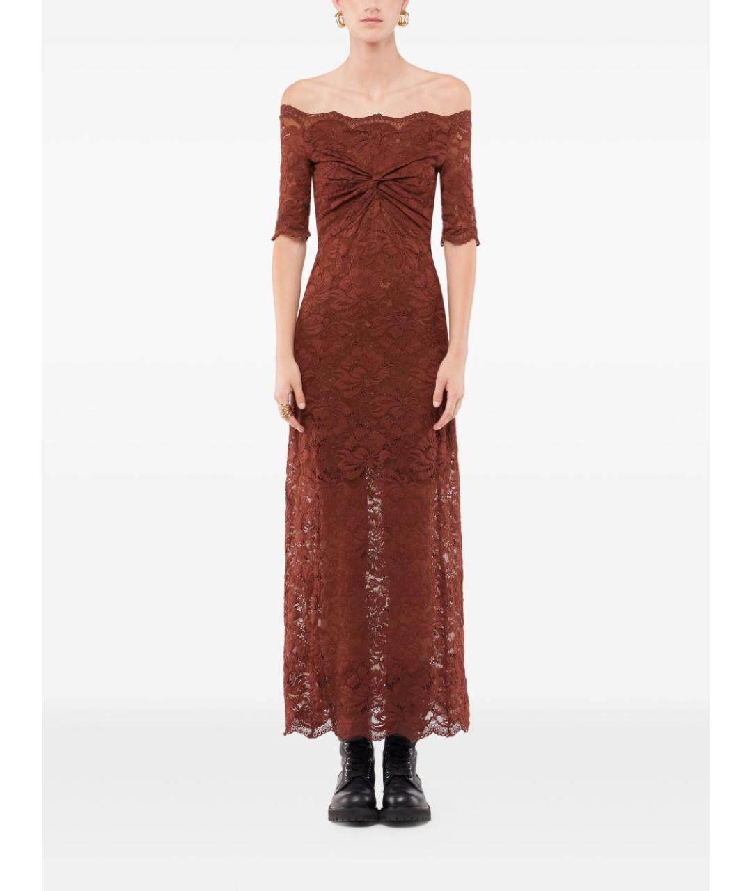 PACO RABANNE Коричневое полиамидовое вечернее платье, фото 2