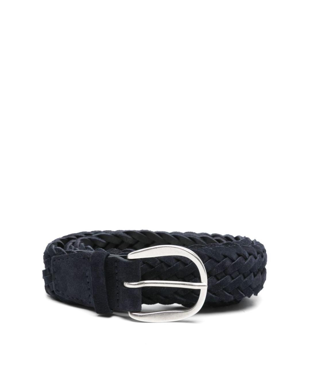 ORCIANI Темно-синий кожаный ремень, фото 1