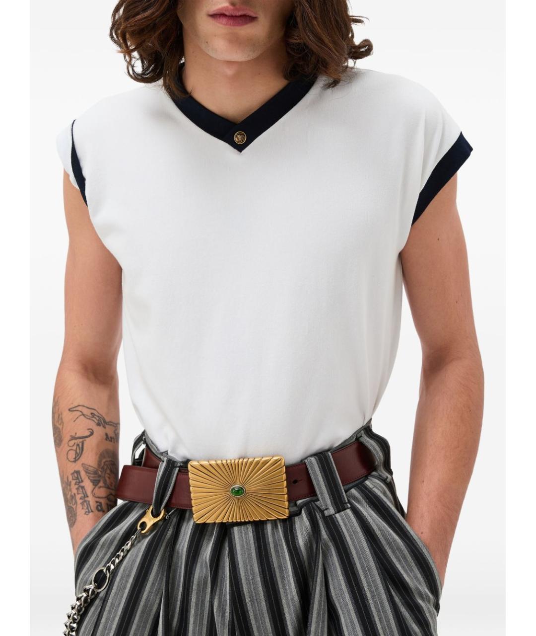 VERSACE Белая хлопковая футболка, фото 2