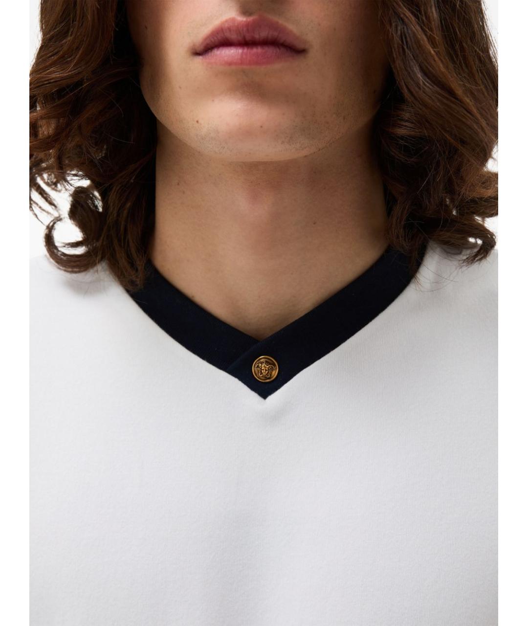 VERSACE Белая хлопковая футболка, фото 3