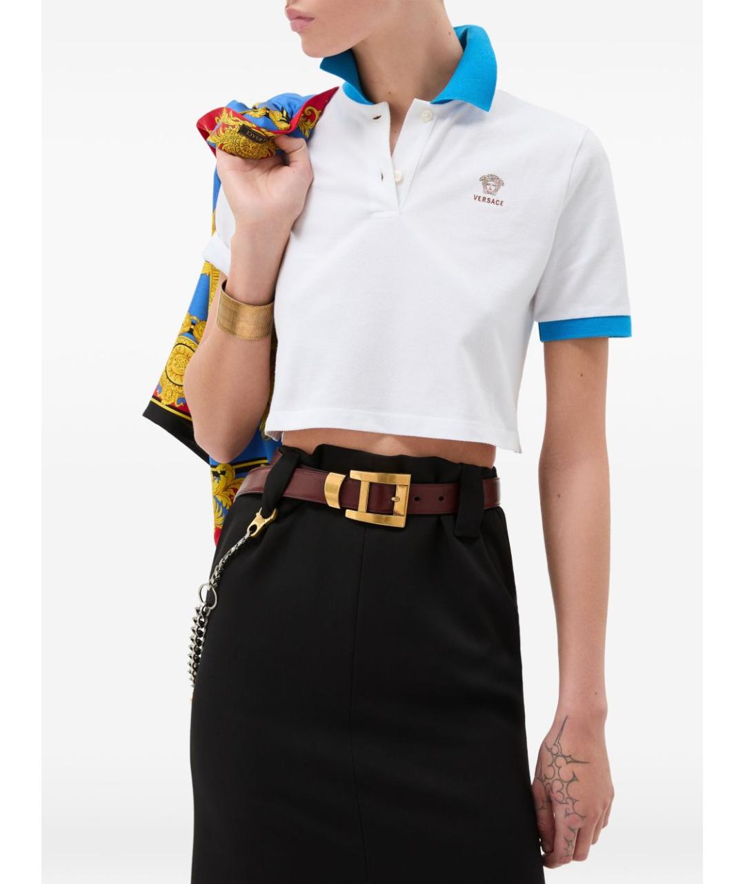 VERSACE Белая хлопковая футболка, фото 3