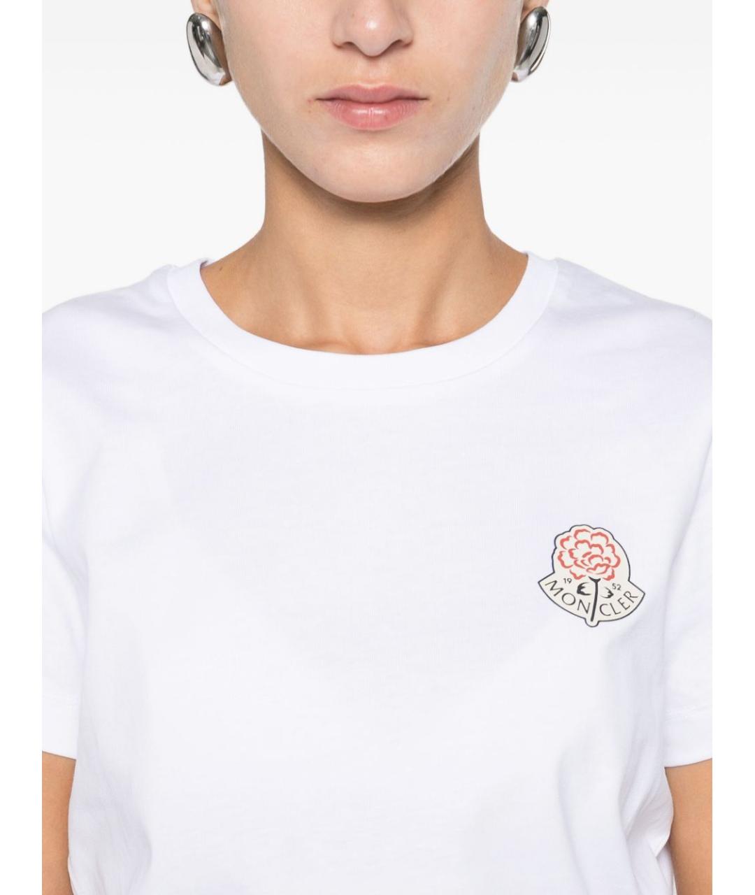 MONCLER Белая хлопковая футболка, фото 2