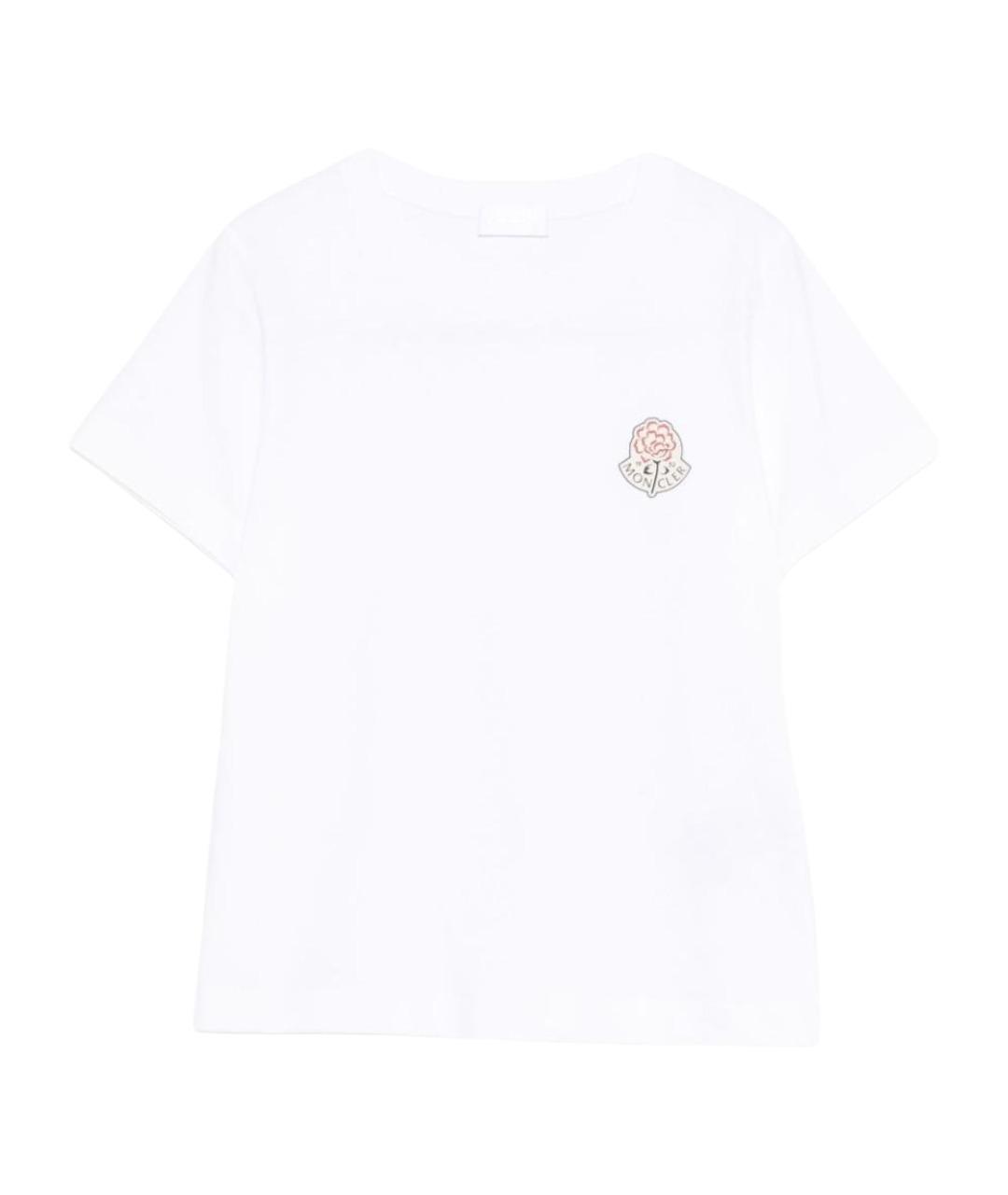 MONCLER Белая хлопковая футболка, фото 1