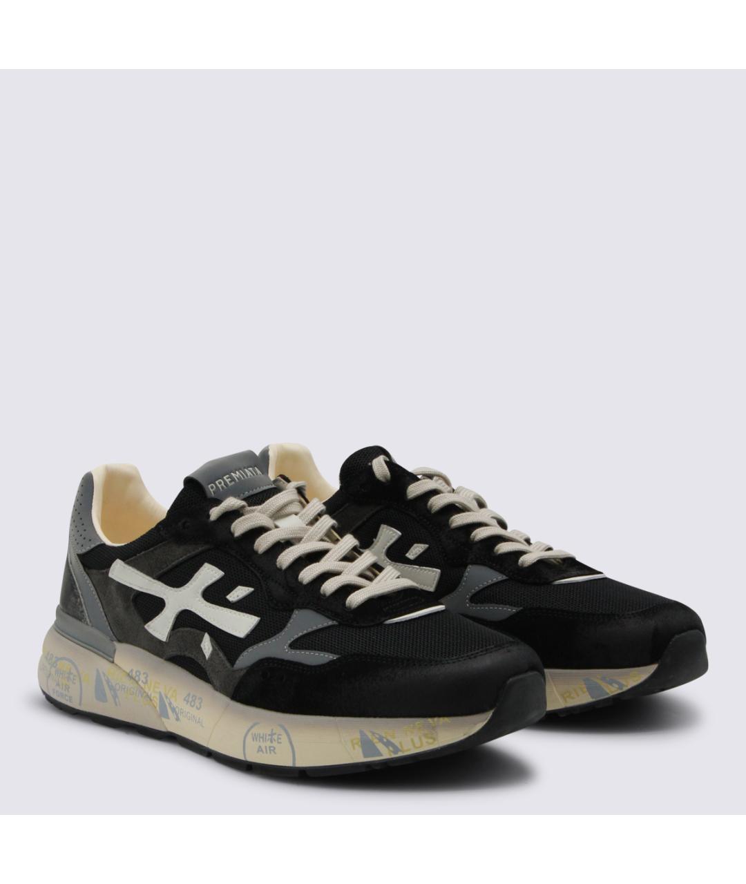 PREMIATA Черные замшевые низкие кроссовки / кеды, фото 2