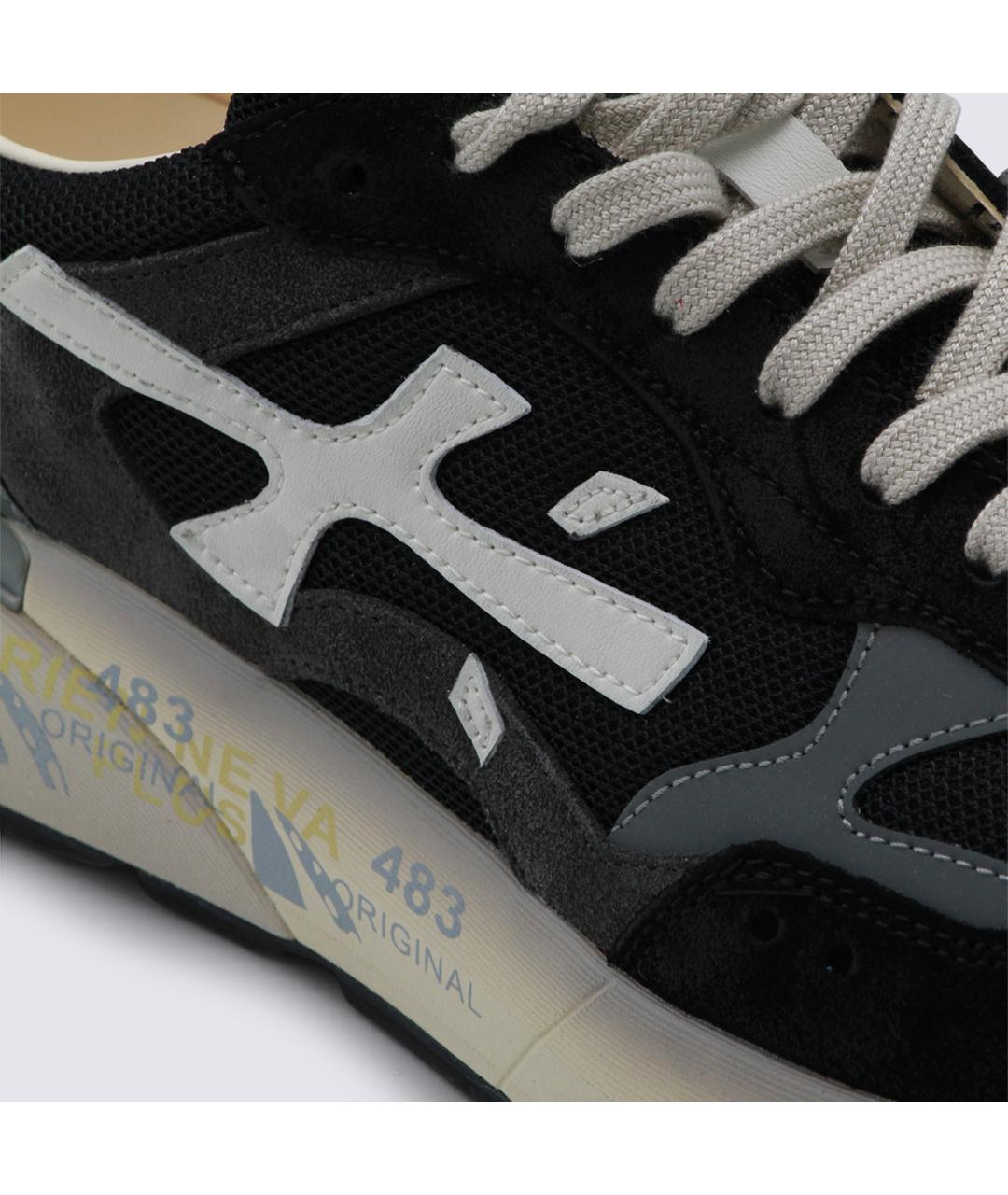 PREMIATA Черные замшевые низкие кроссовки / кеды, фото 4