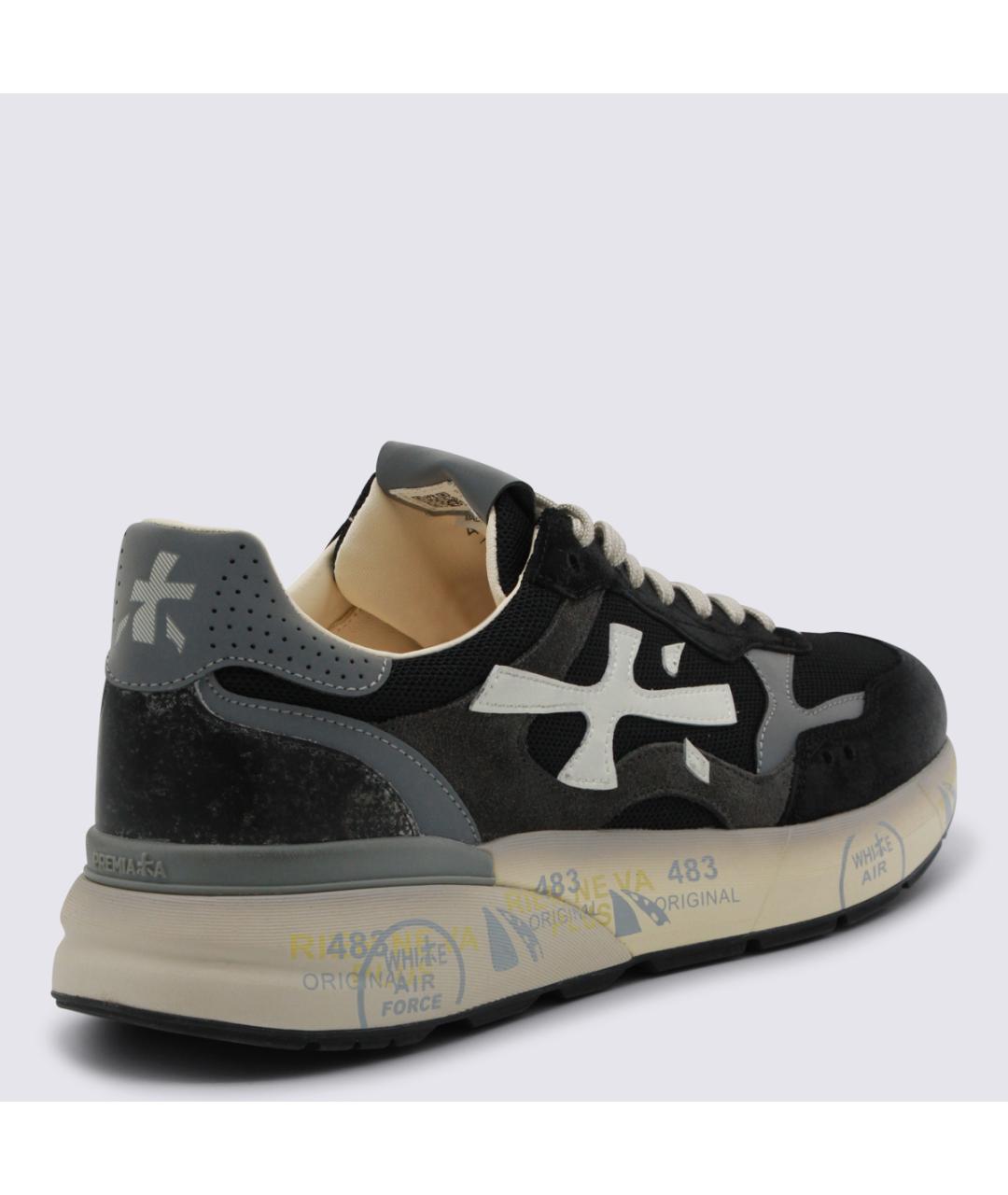 PREMIATA Черные замшевые низкие кроссовки / кеды, фото 3