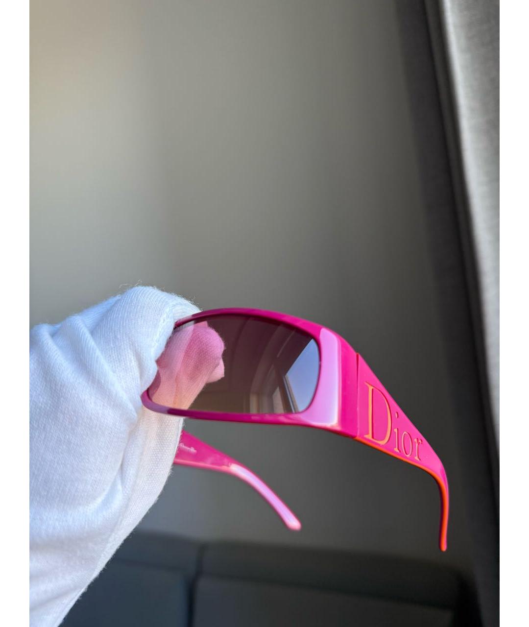 CHRISTIAN DIOR Розовые пластиковые солнцезащитные очки, фото 8