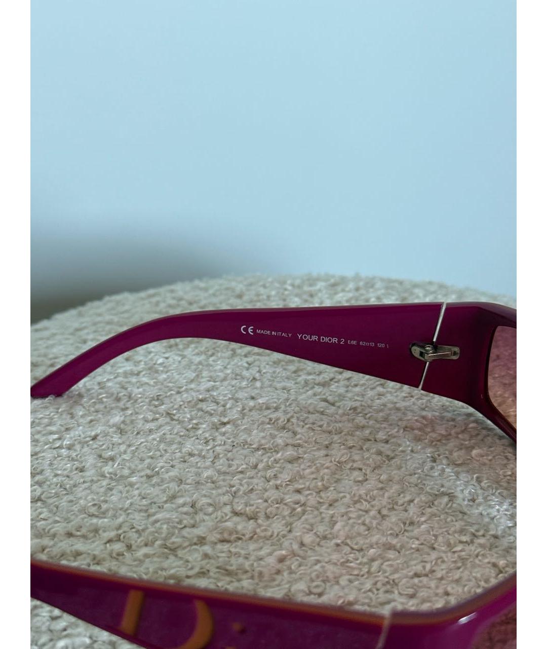 CHRISTIAN DIOR Розовые пластиковые солнцезащитные очки, фото 4