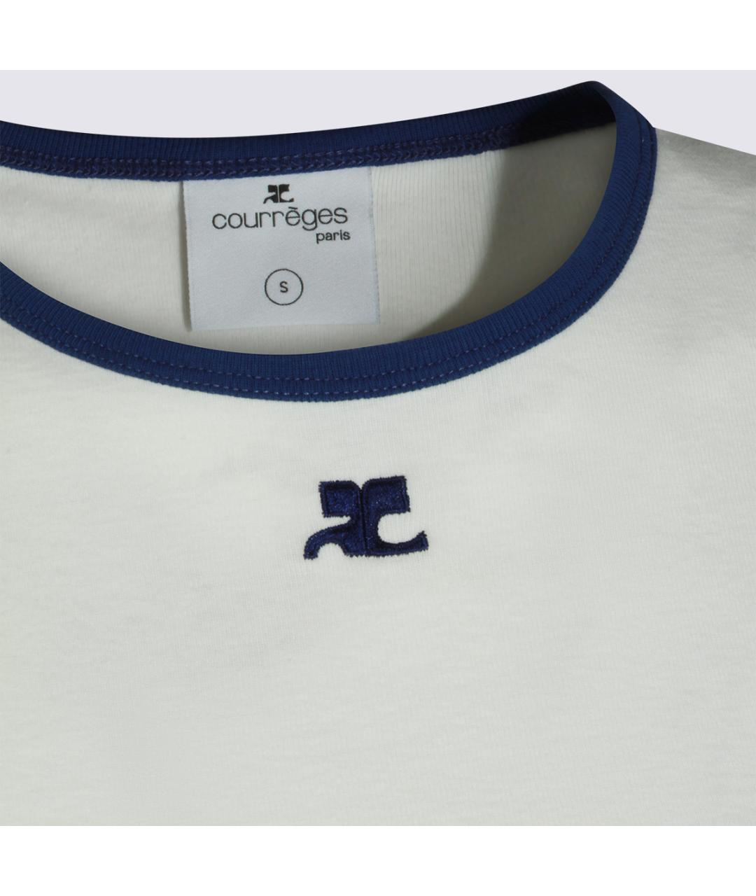 COURREGES Белая хлопковая футболка, фото 3