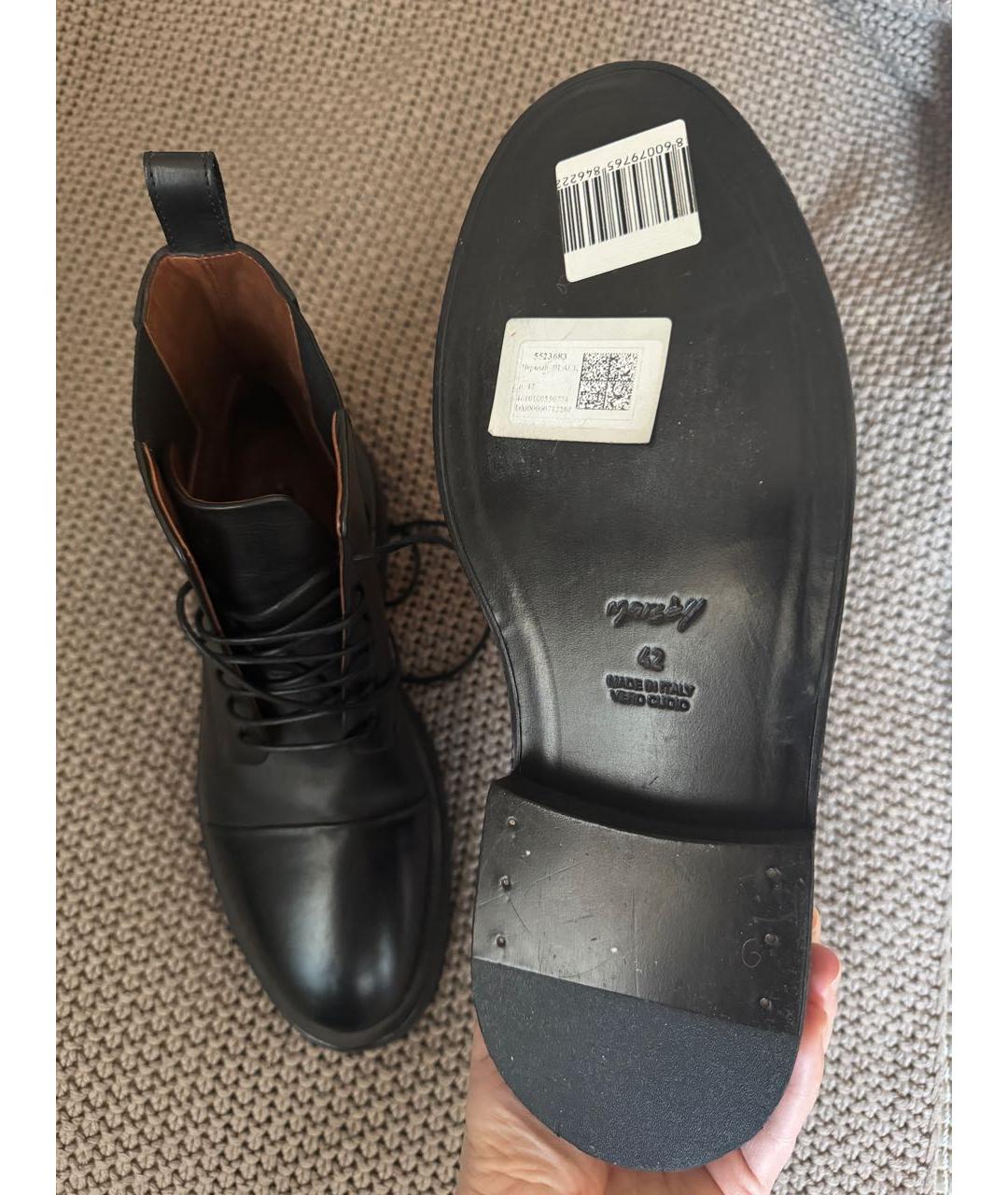 MARSELL Черные кожаные высокие ботинки, фото 6