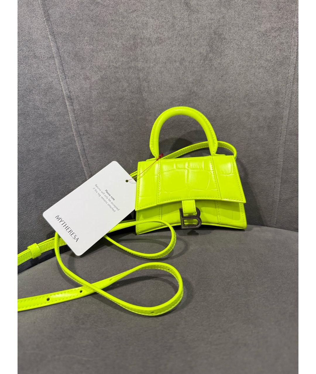 BALENCIAGA Салатовая кожаная сумка через плечо, фото 2