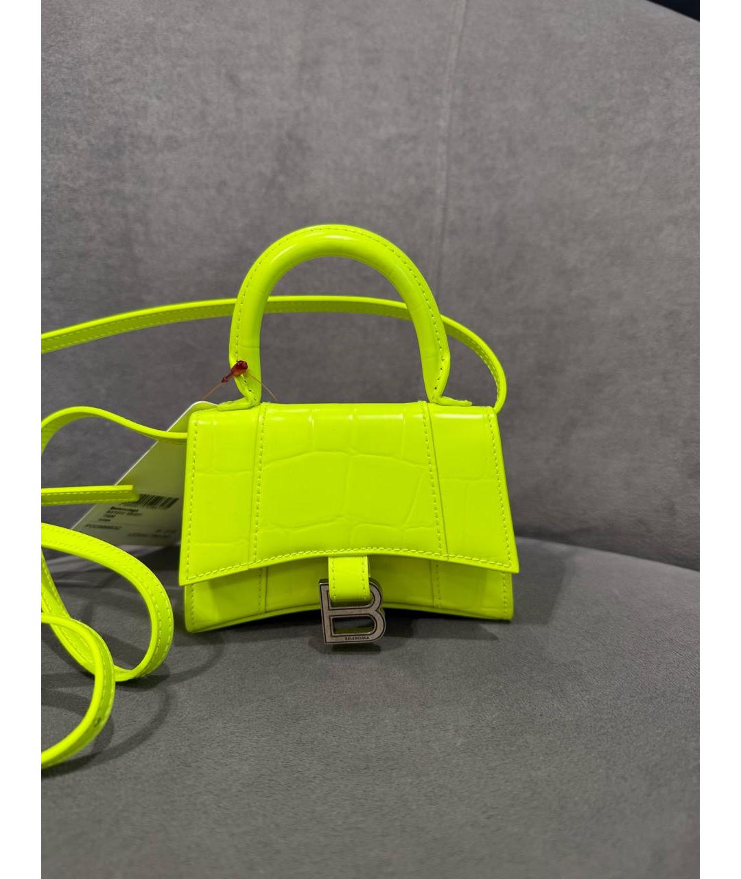 BALENCIAGA Салатовая кожаная сумка через плечо, фото 6