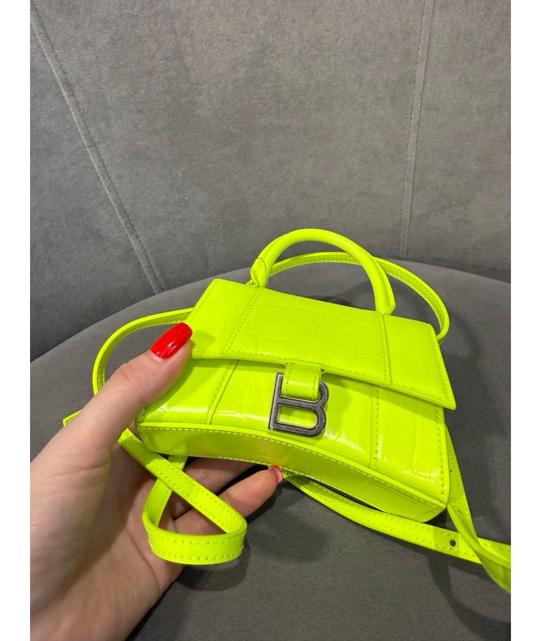 BALENCIAGA Салатовая кожаная сумка через плечо, фото 5