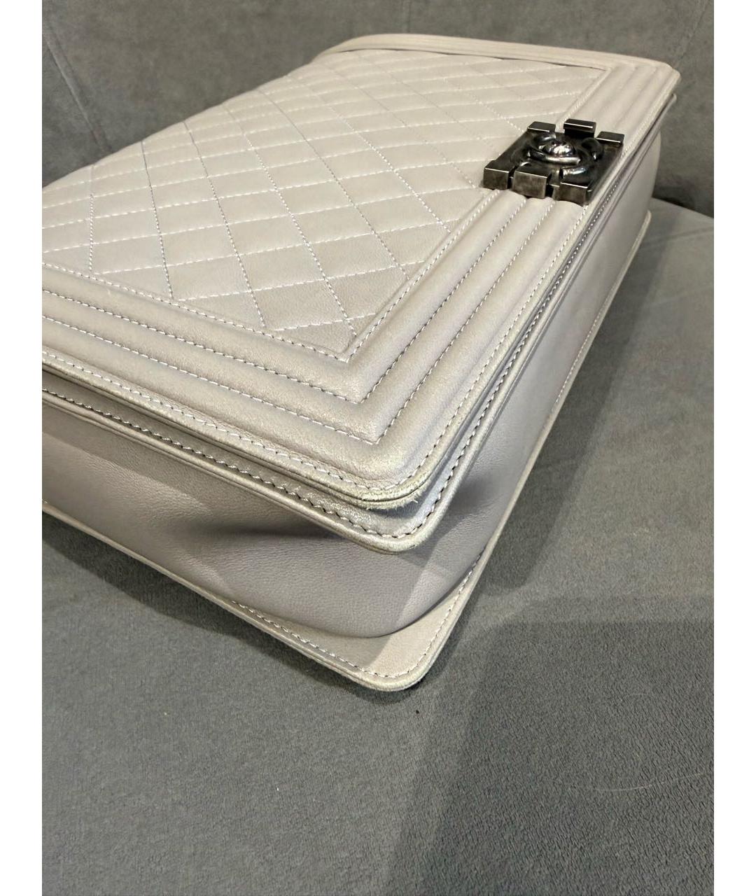 CHANEL Серая кожаная сумка через плечо, фото 5