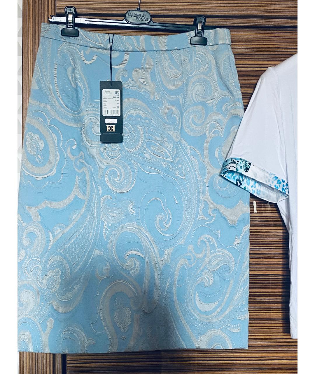 ESCADA Голубой вискозный костюм с юбками, фото 3