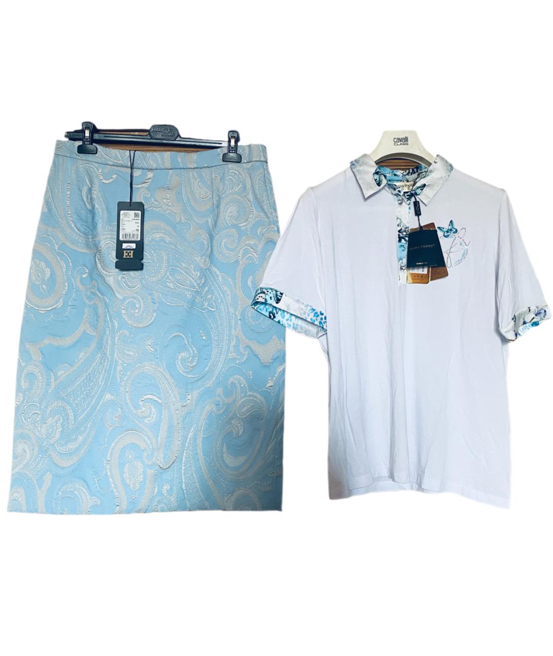 ESCADA Голубой вискозный костюм с юбками, фото 7