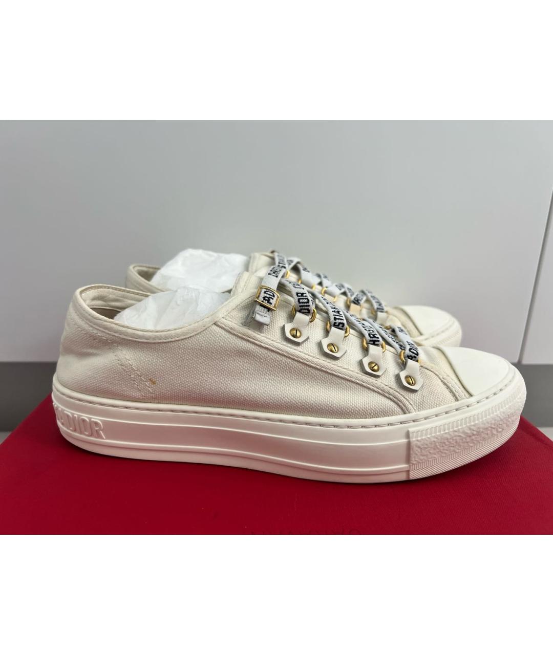 CHRISTIAN DIOR Белые текстильные кеды, фото 7