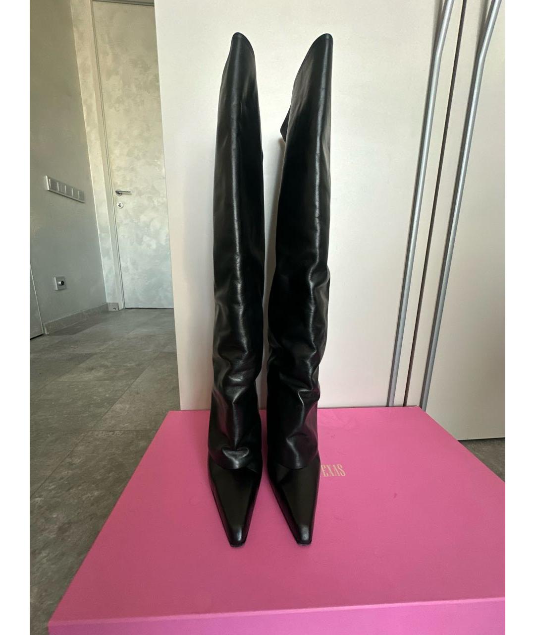 PARIS TEXAS Черные кожаные сапоги, фото 2