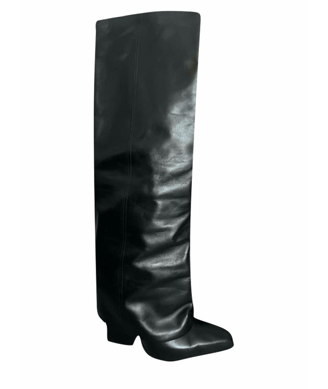 PARIS TEXAS Черные кожаные сапоги, фото 1