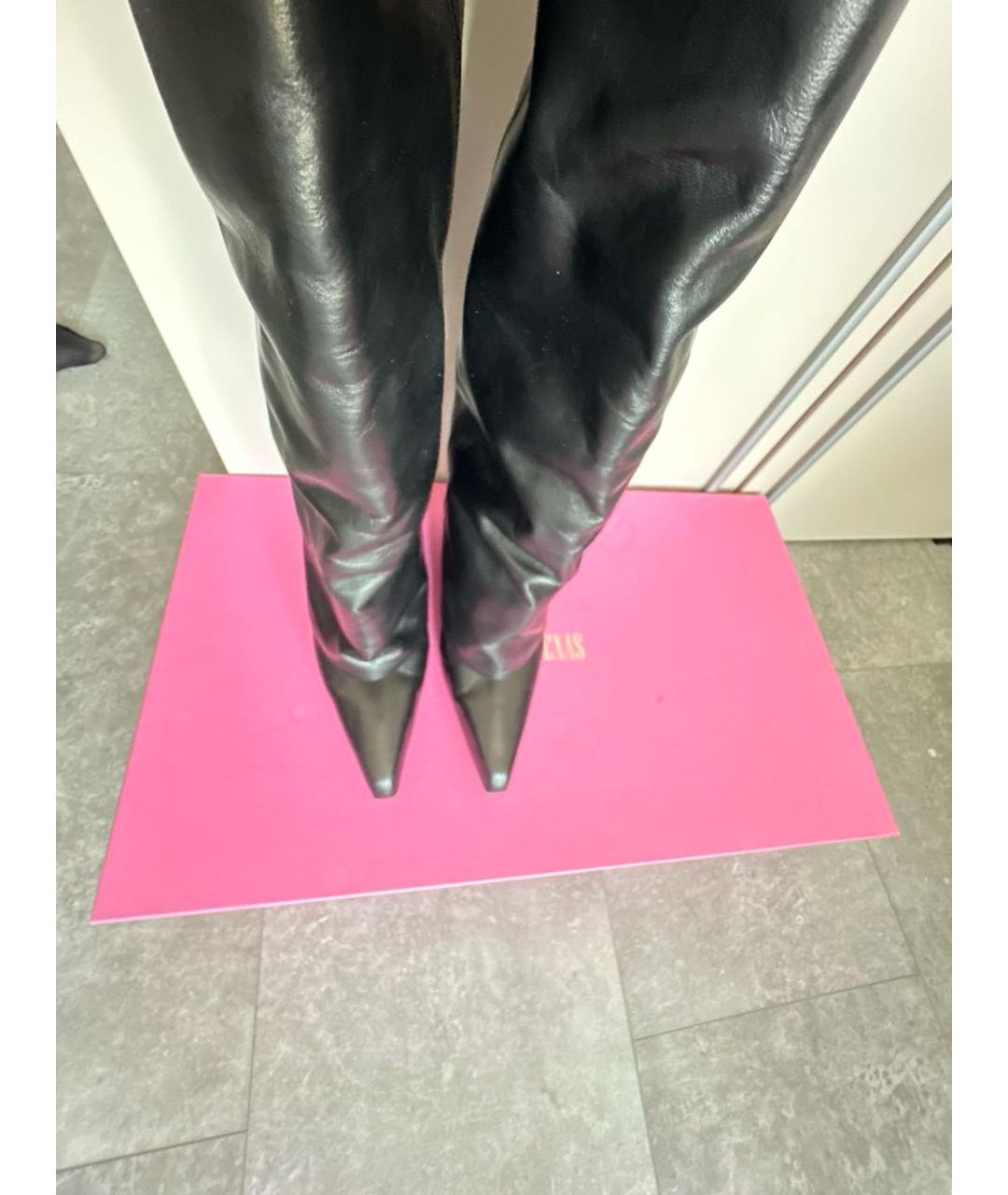 PARIS TEXAS Черные кожаные сапоги, фото 3