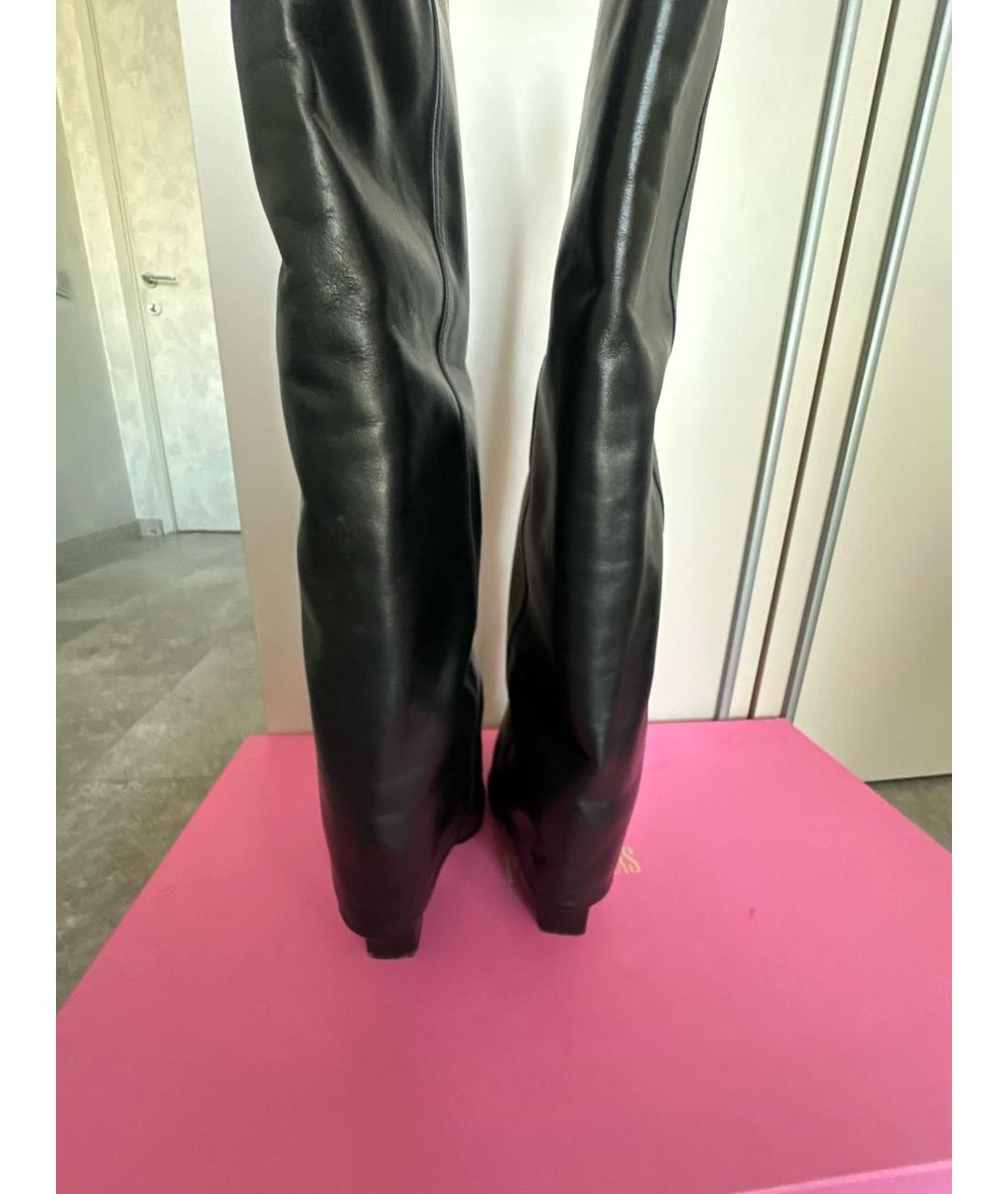 PARIS TEXAS Черные кожаные сапоги, фото 4
